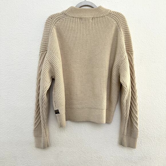 G STAR RAW Women's size L Weet Weave Knitted Ivory Chunky Sweater Wool Blend - Picture 4 of 10